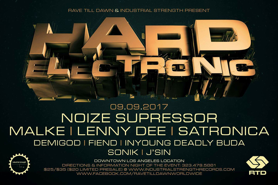 HARD ELECTRONIC: Saturday 9 Sept Los Angeles